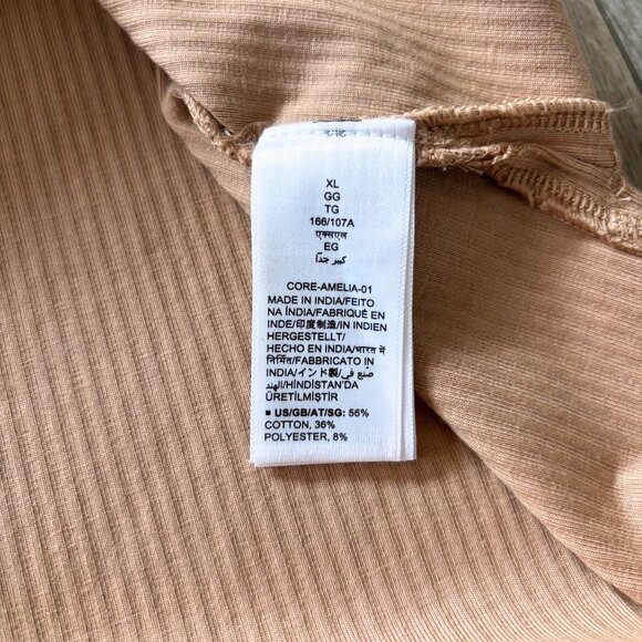 The Drop Amelia Square Neck Bodycon Midi Tank Dress Tan Womens XL Quiet Luxury - Picture 12 of 16